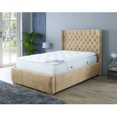 Nylasor Naples Sand Buttoned Headboard 3ft Ottoman Bed